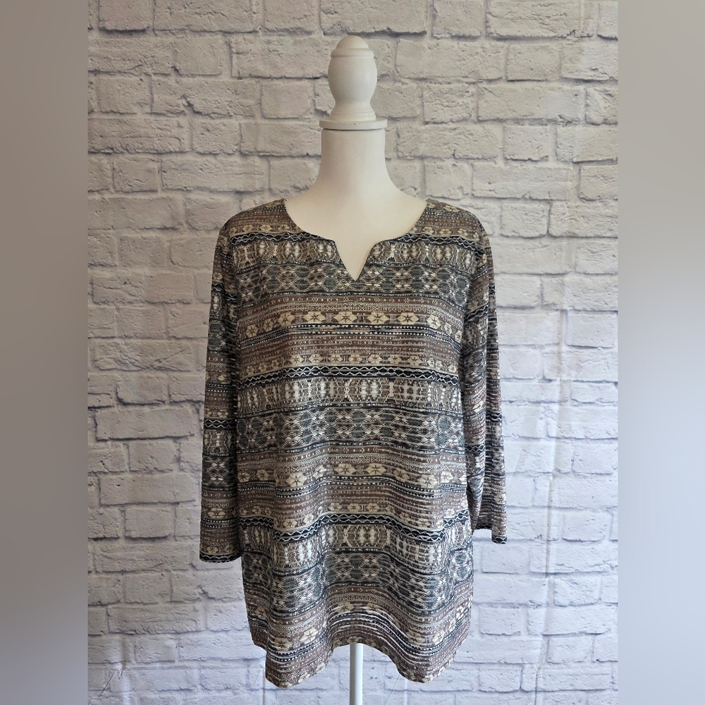 Chic Patterned Women's Blouse